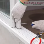 Drilling while installing a window.