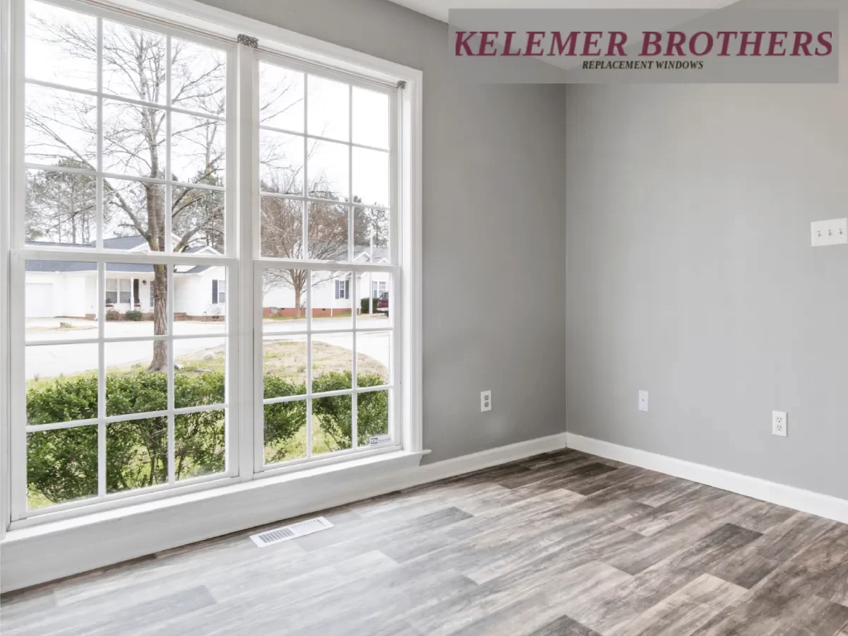 Bright living room with newly installed large windows